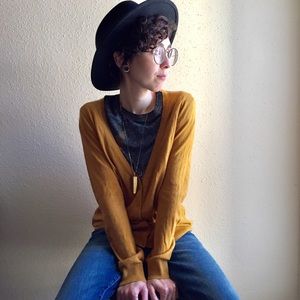 NWOT F21 Mustard Cardigan